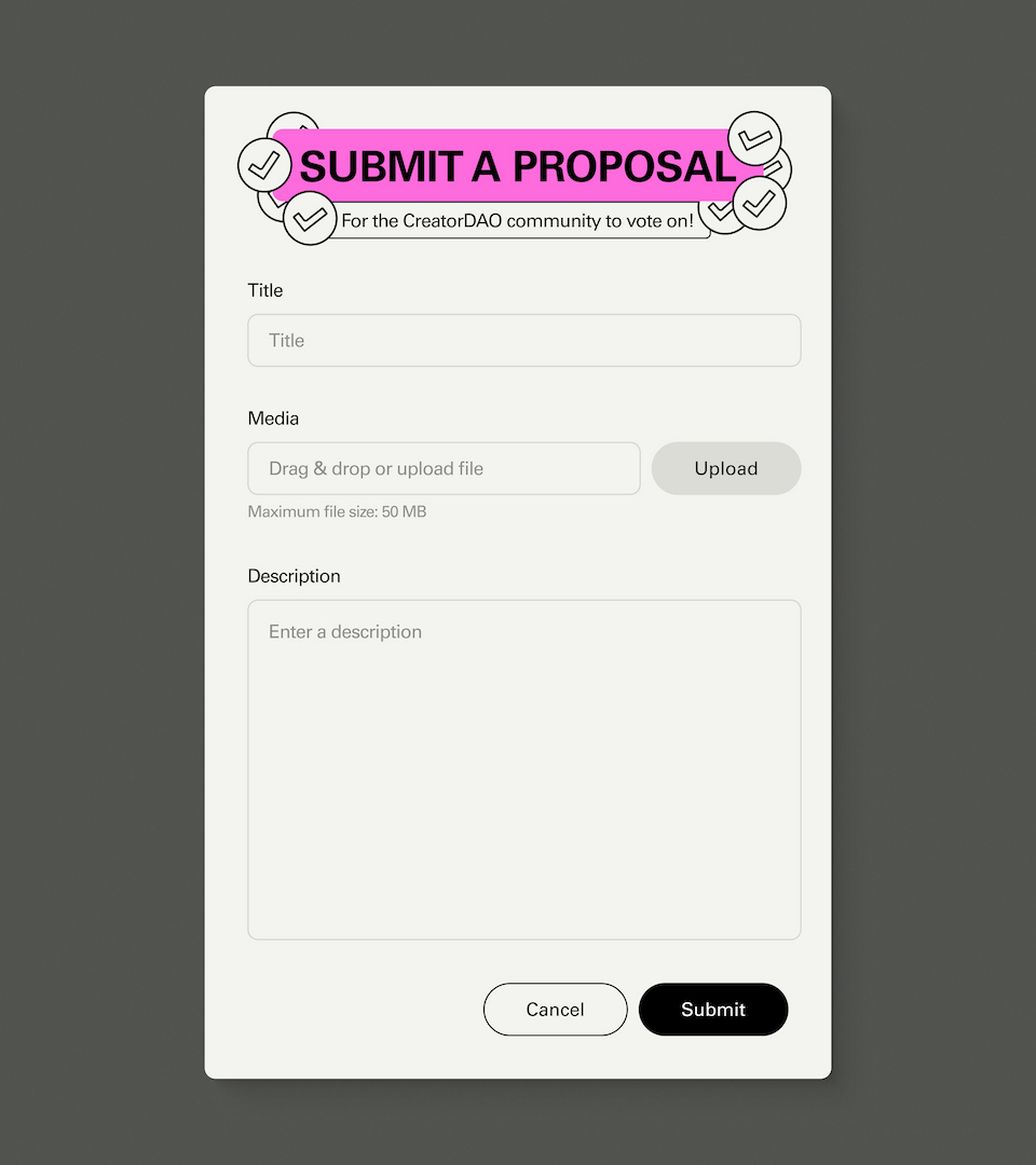 CreatorDAO Proposal Submission